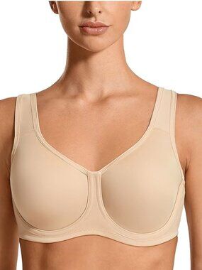 48DD Syrokan Womens Control Impact Sports Bra Underwire Black NWOT